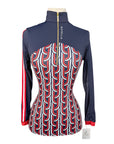 Novella Equestrian 'The Derby' Long Sleeve Shirt in Navy/Red