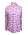 IBKUL Long Sleeve Shirt in Pink & White Stripes