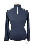 Cavalleria Toscana Long Sleeve Jersey Zip Training Polo in Navy