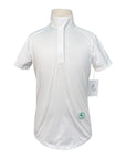Essex Classics 'Talent Yarn' Short Sleeve Show Shirt in White/Leaf Ribbons - Children's Large