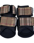 Kensington Boots in Black/Plaid Straps