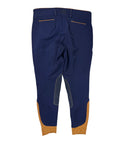 Dover Saddlery Wellesley Classic Piped Knee-Patch Breech in Navy/Peach