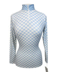 Equestrian Club 'Mia' Long Sleeve Sun Shirt in White/Blue Check