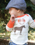Mini Britches Long Sleeve 'I <3 Ponies' Shirt in Orange - Children's 4T