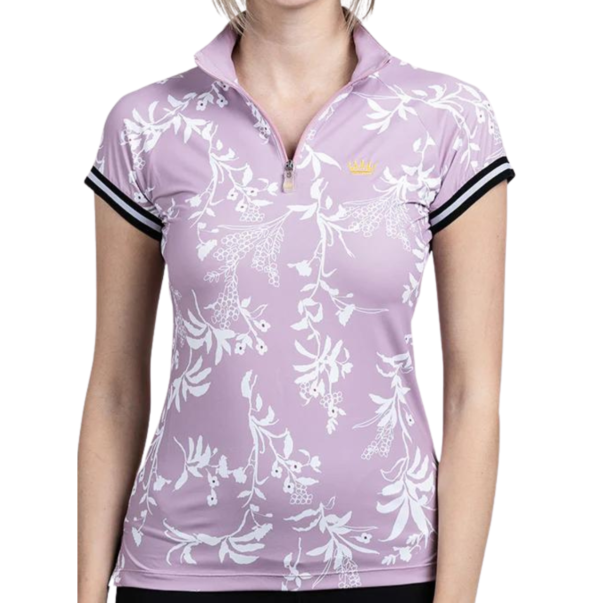 Kastel Denmark Cap Sleeve w/Trim Shirt in Lilac Floral 