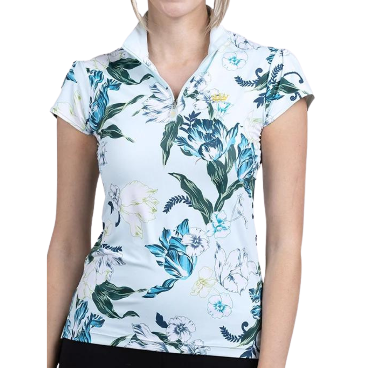 Kastel Cap Sleeve Shirt in Skylight Floral 