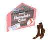 Sock box designed to look like a chocolate cake with socks displayed in front