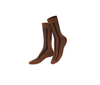 Pair of brown socks with stripes on a white background