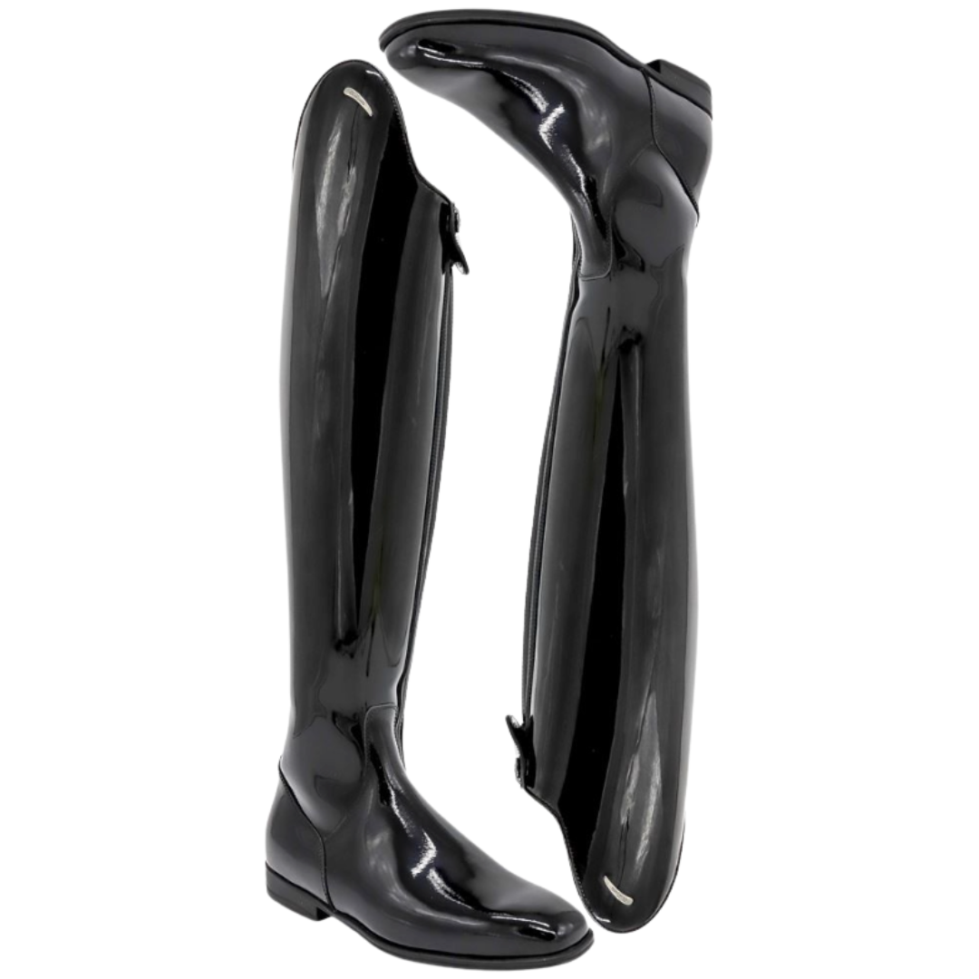 Parlanti 'Evo' Patent Dressage Boots in Black