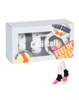 Box of socks with 'Cali Roll' text on a white background