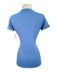 Back of TuffRider 'Taylor' EquiCool Short Sleeve V-Neck Tee in Ensign Blue - Women's XS