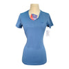 Front of TuffRider 'Taylor' EquiCool Short Sleeve V-Neck Tee in Ensign Blue - Women's XS