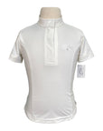 Equine Couture 'Cara' Short Sleeve Show Shirt in White - Children's Medium