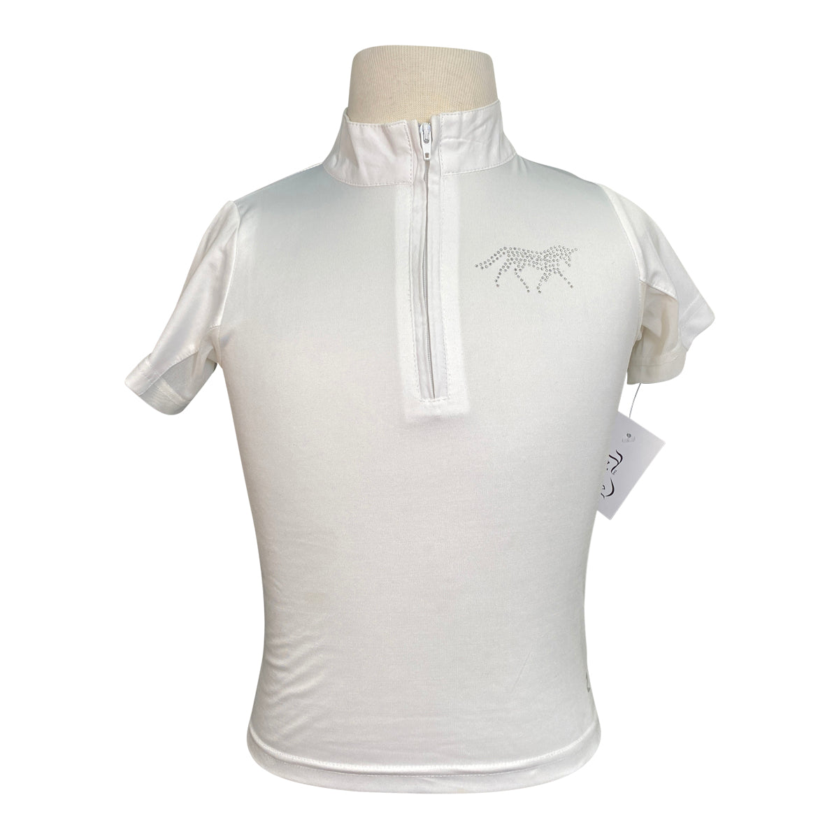 Horze Glitter Competition Shirt in White