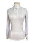 TKEQ The 'Sloan' Long Sleeve Competition Top  in White - Women's Large