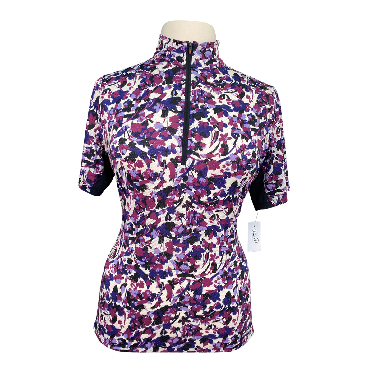 Kerrits Ice Fil Lite Short Sleeve Shirt in Violet Abstract Floral 