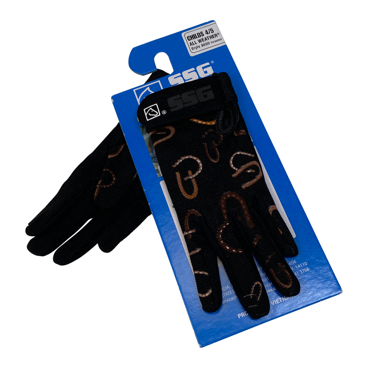 SSG All Weather Riding Gloves in Black Horseshoe