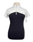 Dapple Bay Short Sleeve 'Lady' Riding Top in Black/White - Women's XS