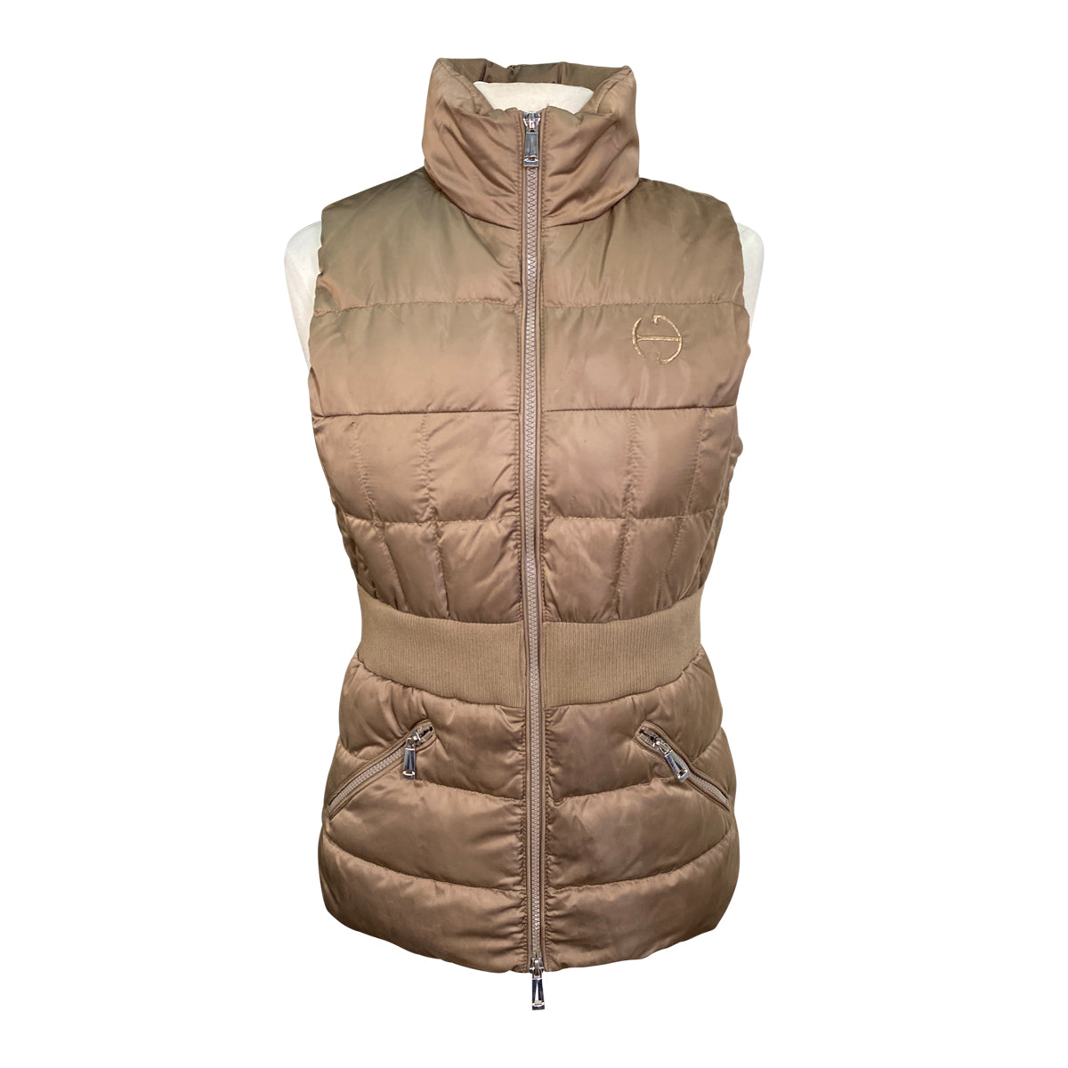 Halter Ego 'Maeve' Quilted Puffer Vest in Champagne