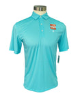 Ariat Men's Fashion Print Short Sleeve Polo in Miami Aqua