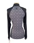 Novella Equestrian 'The Valentina' Long Sleeve Shirt in Black/White Floral - Women's Medium