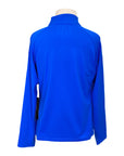 Ibkul Solid Long Sleeve Mock Neck Top in Blue