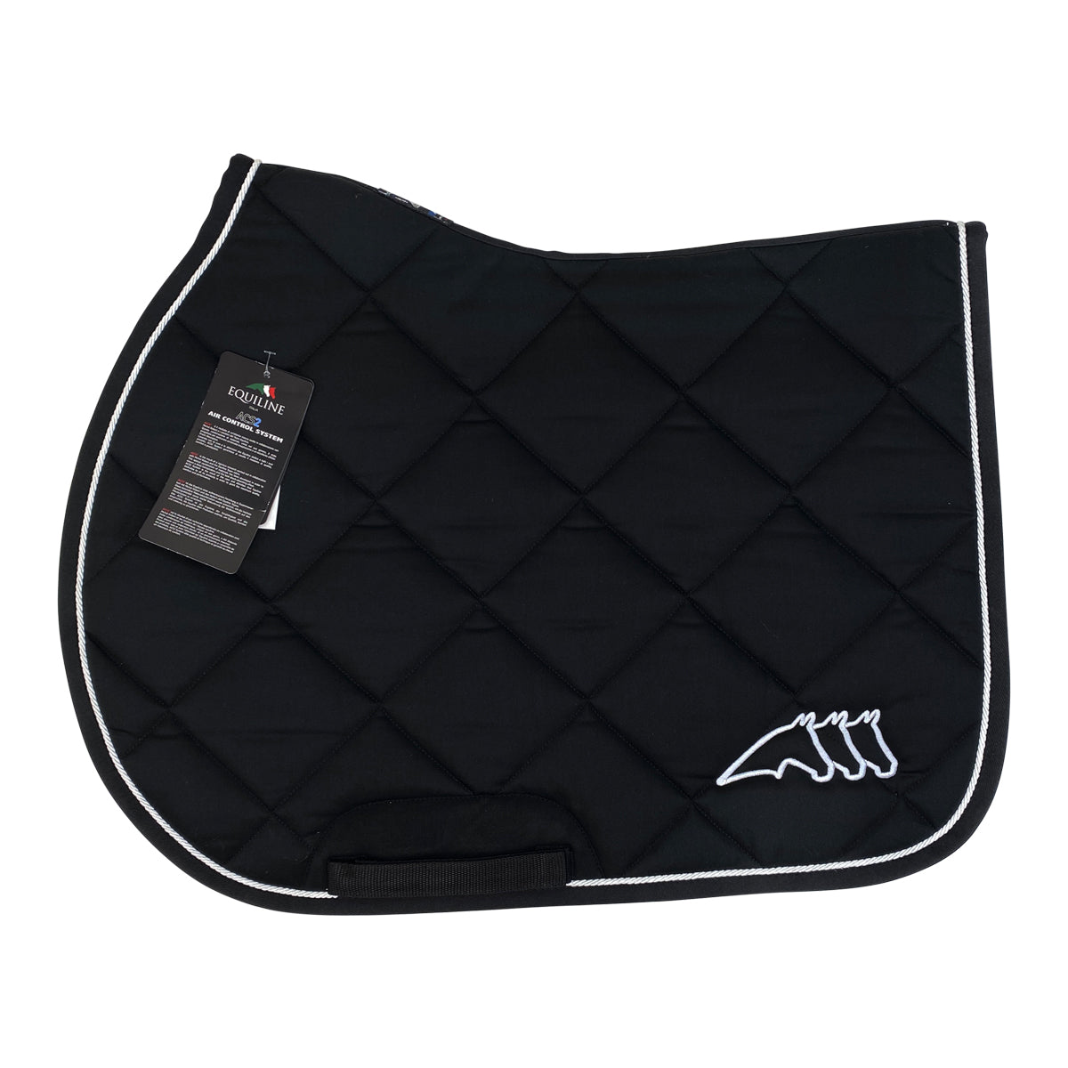 Equiline EGRIT &#39;Rombo&#39; Saddle Pad in Black/White Piping