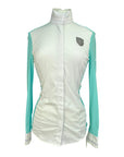 Asmar Equestrian Mesh 'Arwen' Show Shirt in White/Teal