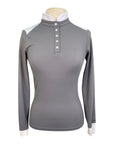 Free Ride Equestrian 'Devon' Long Sleeve Competition Top in Light Grey