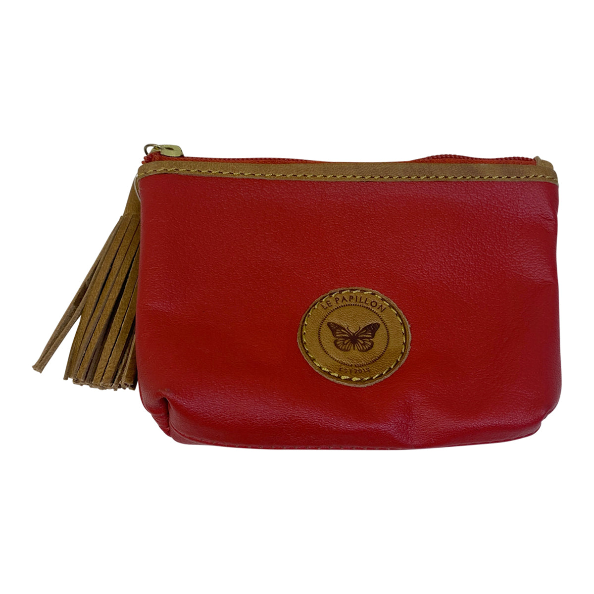 Le Papillon Coin Pouch in Red One Size