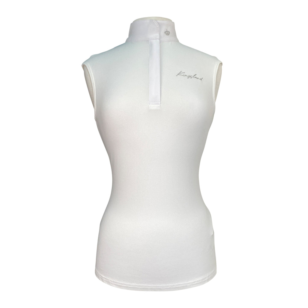 Kingsland 'Paisely' Sleeveless Show Shirt in White Shimmer