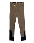 Front of Espoir 'Inspire' Bamboo Knee Patch Breeches in Walnut
