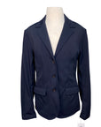 Navy blue blazer on a mannequin with a white background