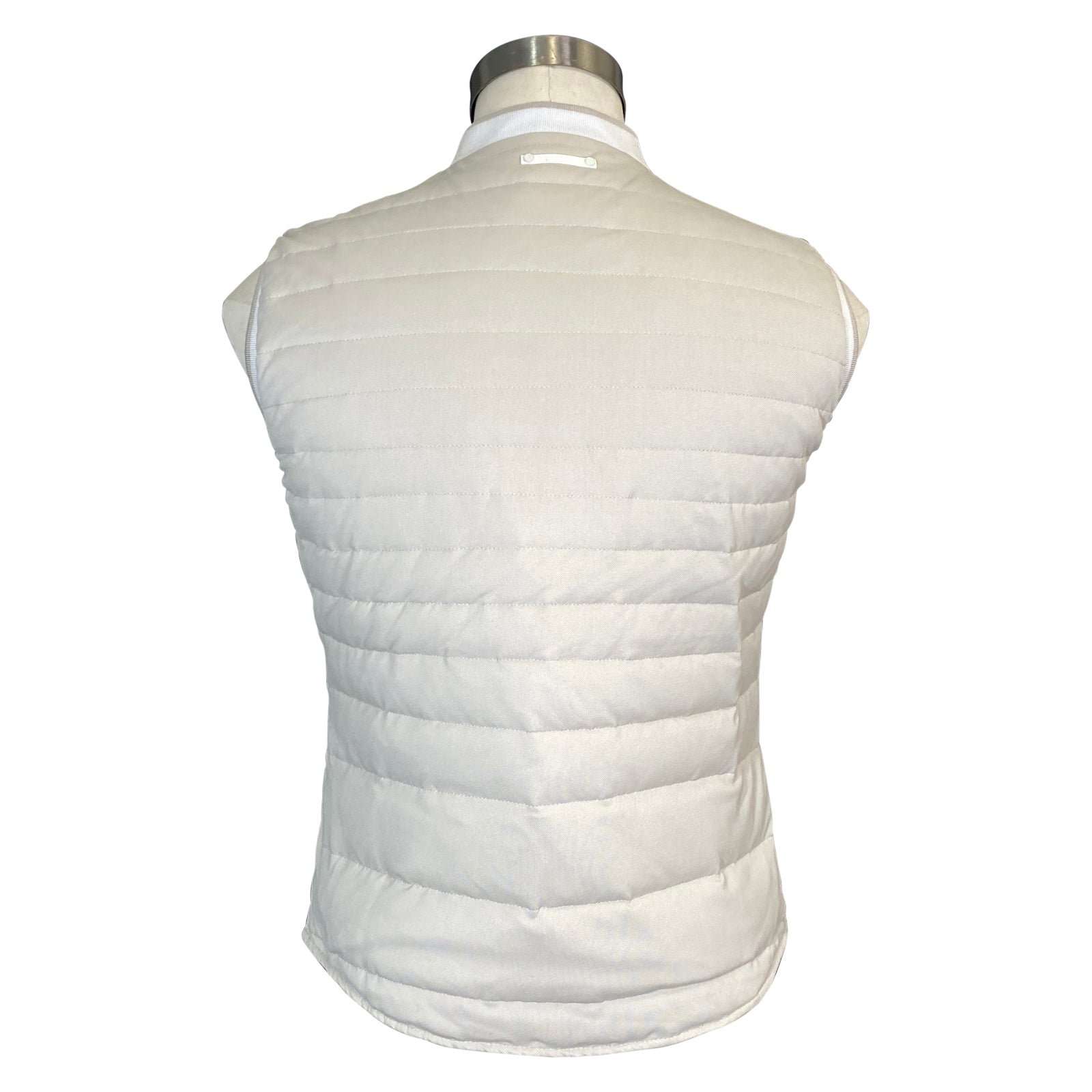 Back of Cavalleria Toscana Quilted Piquet Vest in Sand