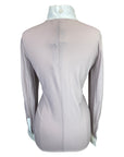 Back of Asmar Equestrian Mesh 'Roux' Show Shirt in White/Dusty Mauve