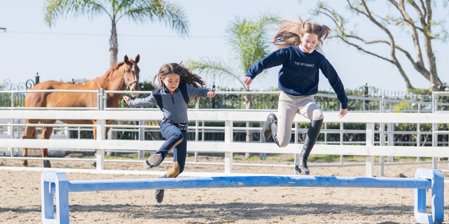 Equestrian Kids horse back riding apparel. Breeches and sunshirts