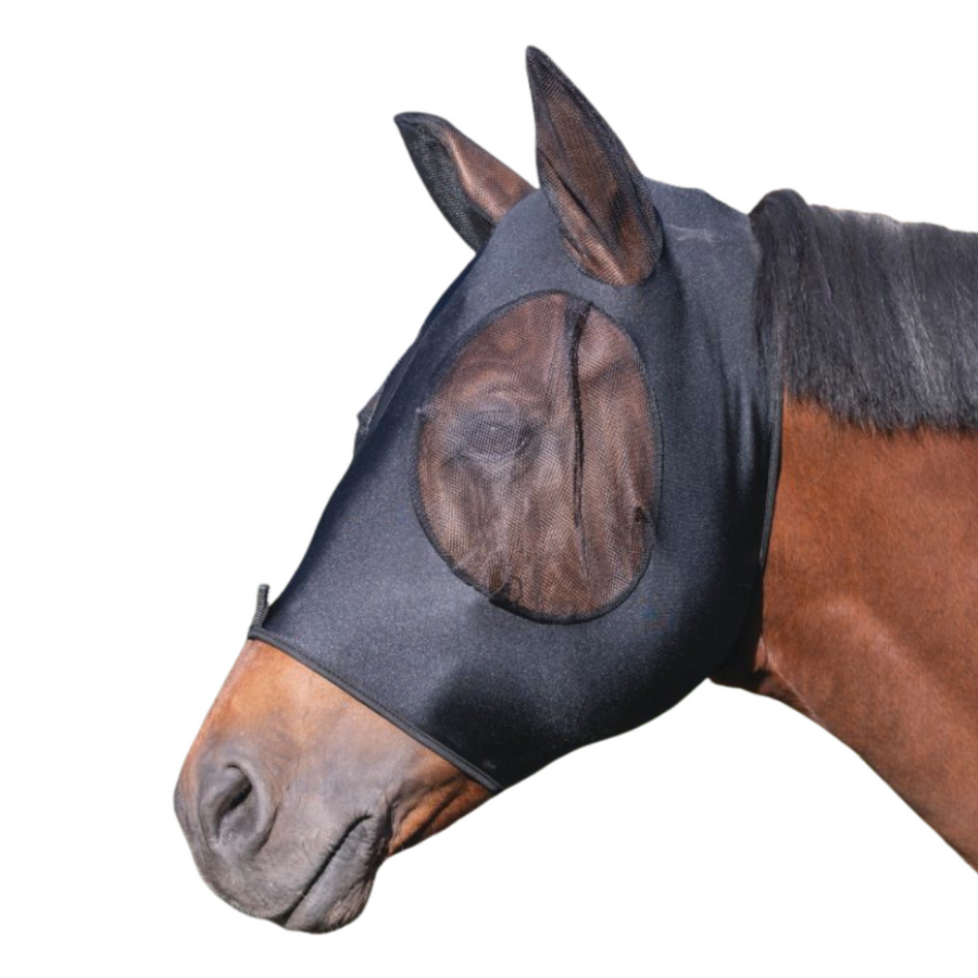 USG Spandex Fly Mask With Ear Protection  in Black