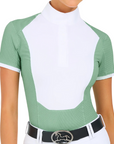RJ Classics 'Tessa' Show Shirt in Green Petal Dots