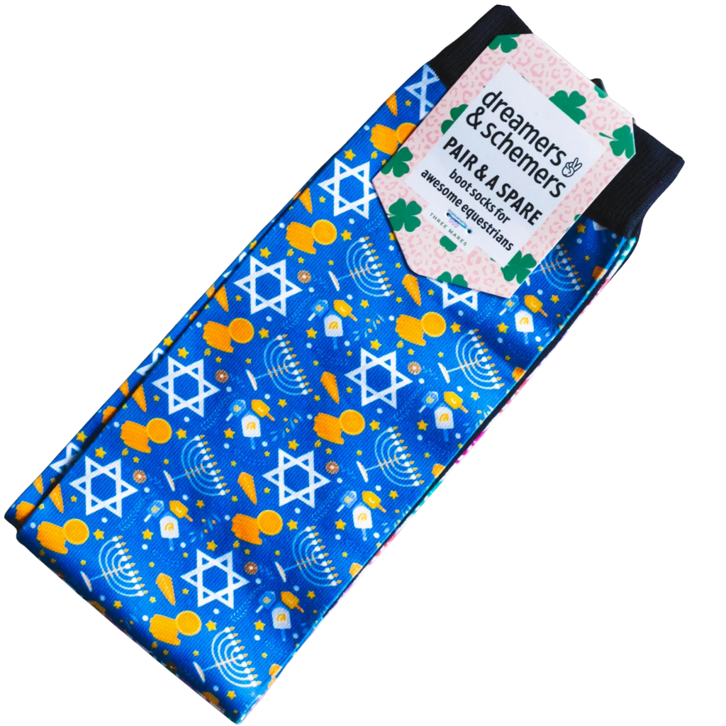 Dreamers &amp; Schemers Boot Socks in Keep Calm & Dreidel On 
