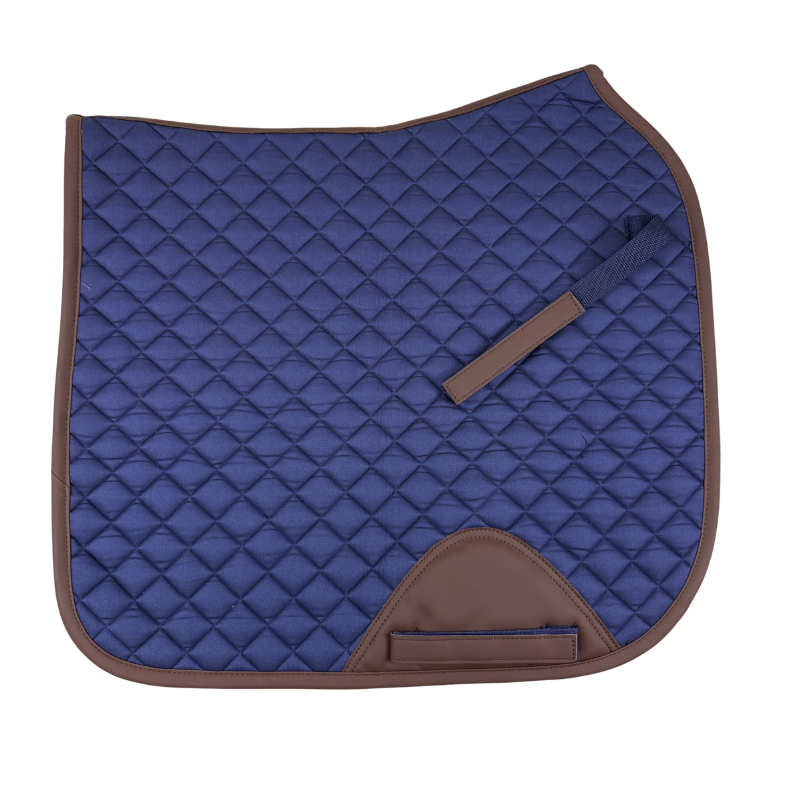 Sixteen Cypress Dressage Saddle Pad in Navy/Cognac