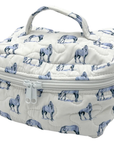 Ida Mae Quilted Travel Case in Horse Icon Blue