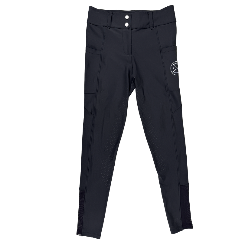 Free Ride Equestrian 'Lux' Full Seat Breeches in Black