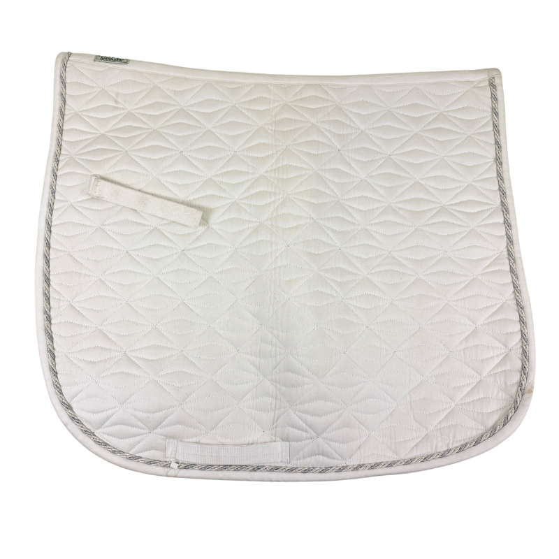 Dover Saddlery 'Double Diamond' Dressage Pad in White - Full