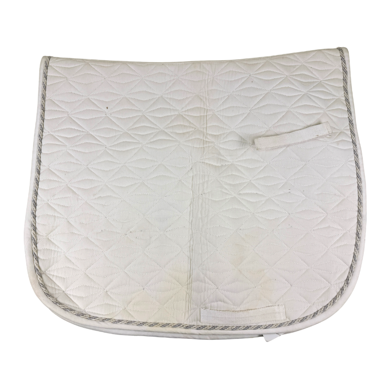 Dover Saddlery 'Double Diamond' Dressage Pad in White - Full