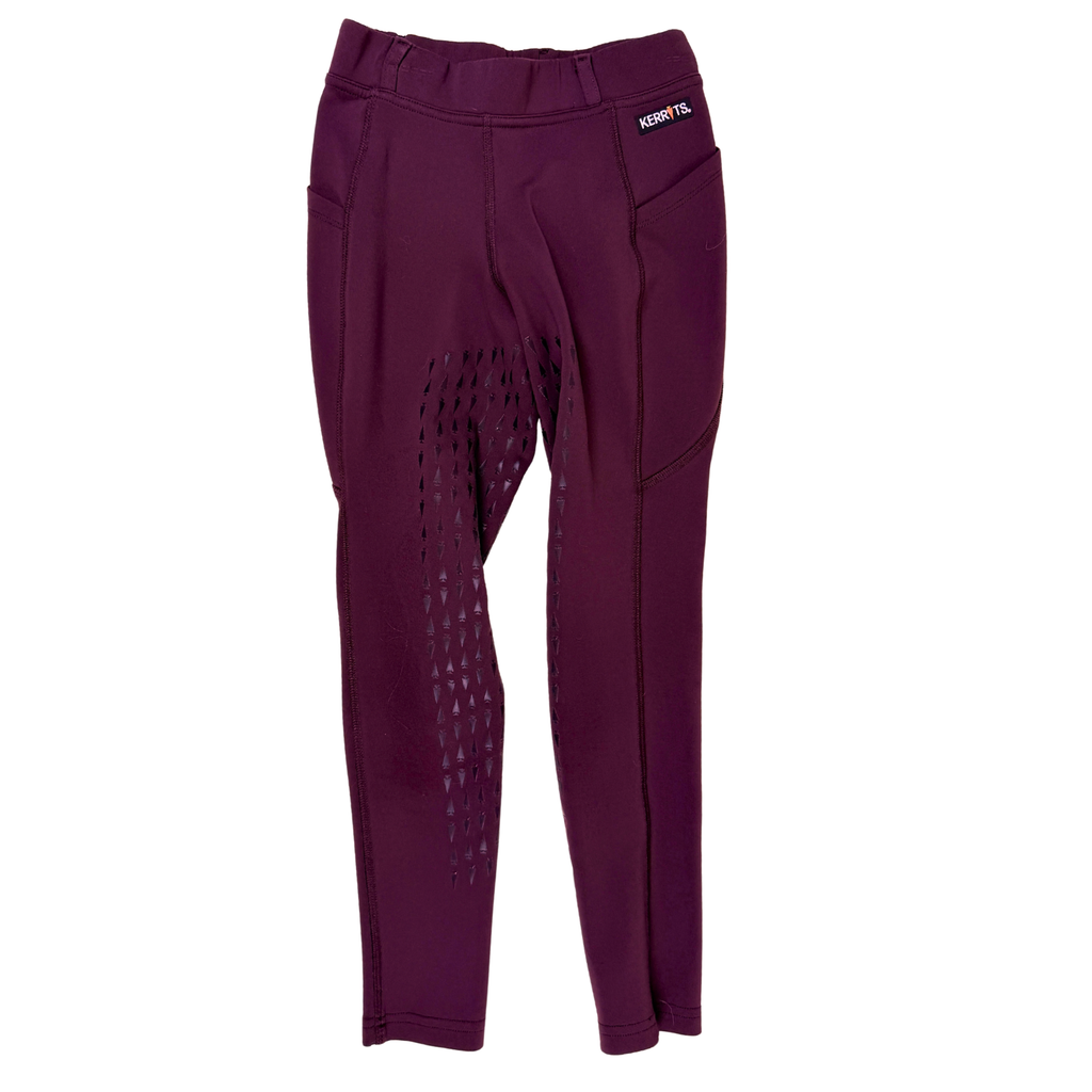 Kerrits 'Power Stretch' Knee Patch Pocket Tights in Burgundy