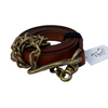 Champion Turf Leather Lead Shank w/ Stud Chain in Chestnut/Brass
