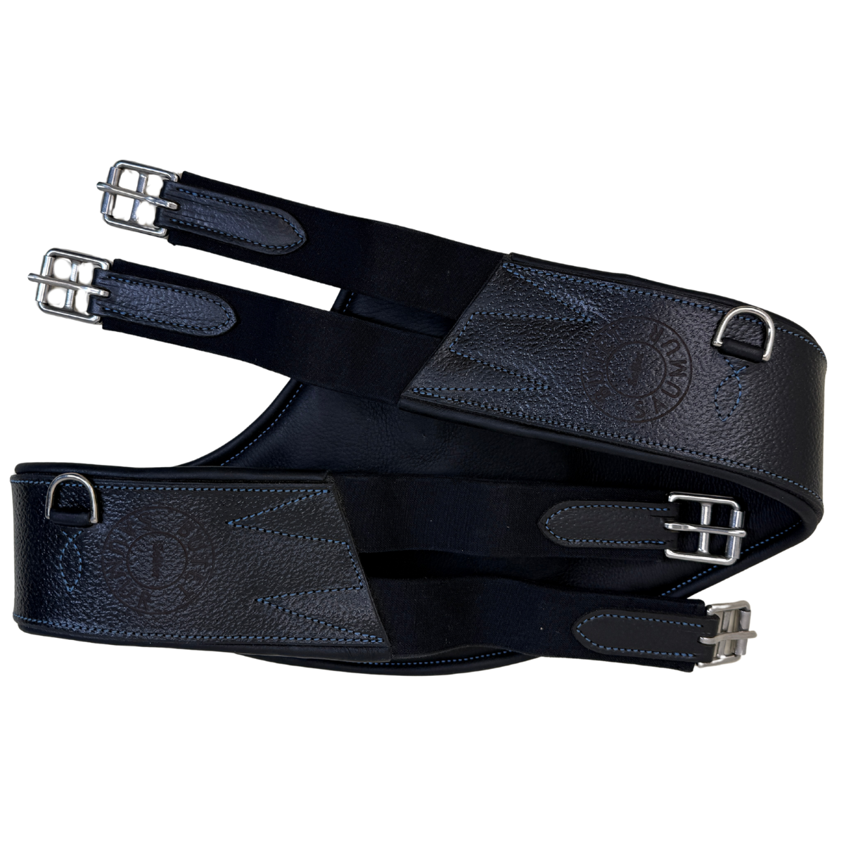 Butet &#39;Erg&#39; Training Girth in Black/Blue Stitching