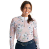 Hannah Childs 'Clarissa' Mesh Long Sleeve Zip Top in Anemone Floral