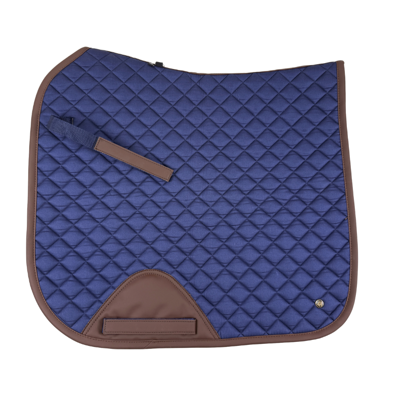 Sixteen Cypress Dressage Saddle Pad in Navy/Cognac