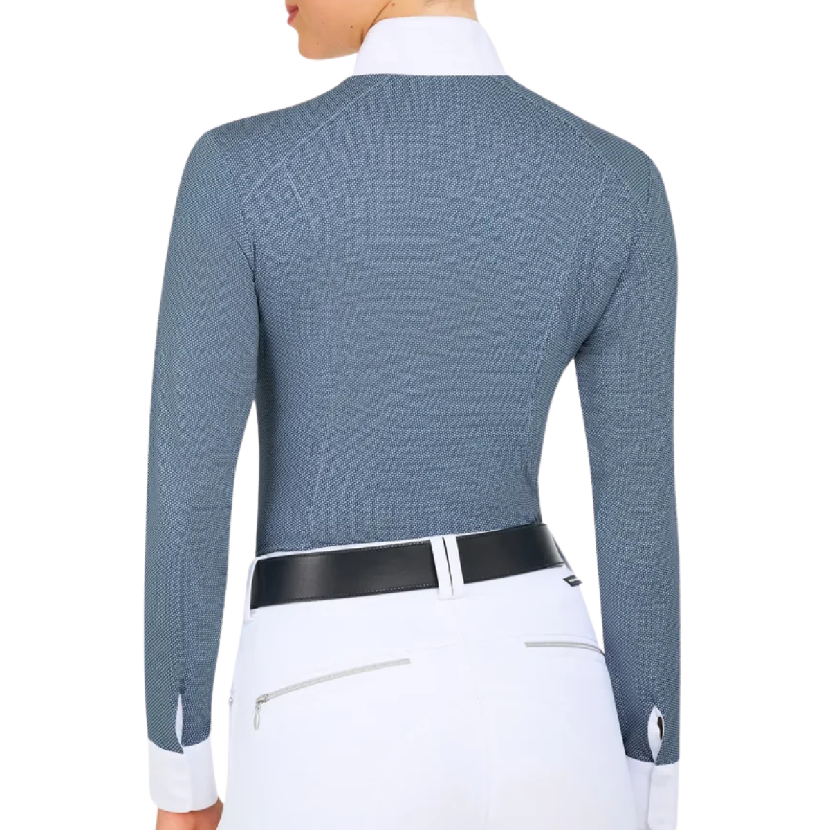 RJ Classics 'Liv' Long Sleeve Show Shirt in Blue Petal Dots